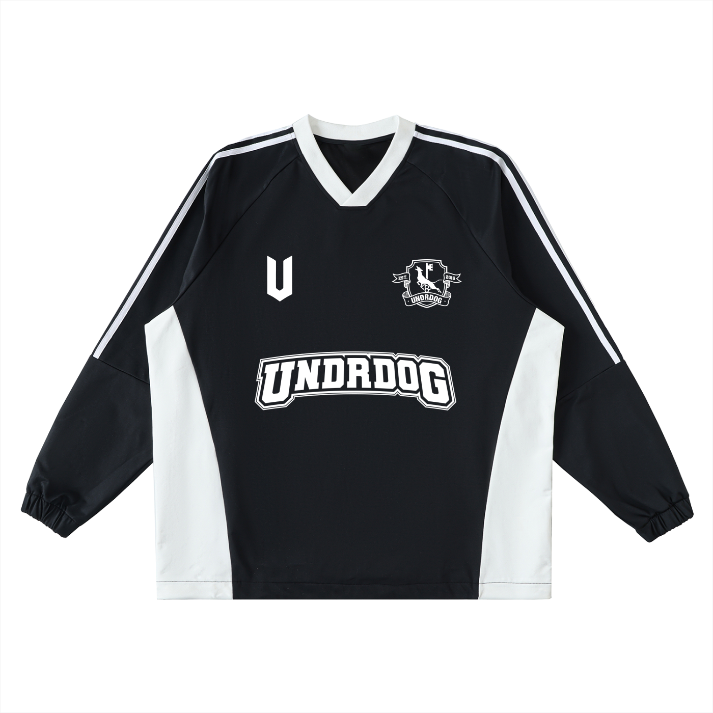 Color-Block V-Neck Long-Sleeve T-Shirt