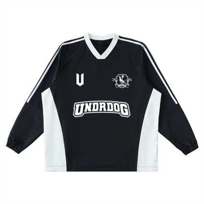 Color-Block V-Neck Long-Sleeve T-Shirt