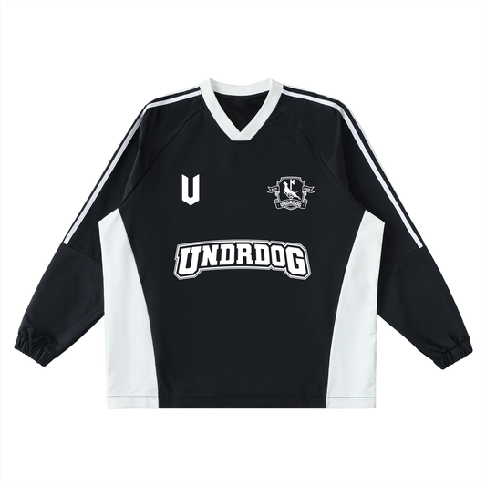 Color-Block V-Neck Long-Sleeve T-Shirt